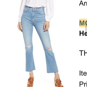 MOTHER The Hustler Distressed Raw
Hem Ankle Jeans (Thrilling Shots)